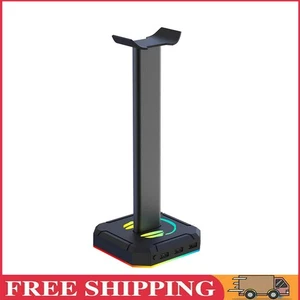 RGB Headphone Stand Hanger with 3 USB2.0 Ports for All Headphones (Black) - Bild 1 von 9