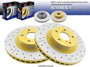 DBA GOLD STREET DRILLED&SLOTTED FRONT SET BRAKE ROTORS 02-05 LANCER LS OZ RALLY - Picture 1 of 1