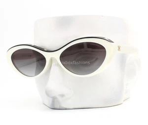 Chanel Sunglasses ch5416A 1763/S6 Creamy White & Black Pale Gold CC - No Case - Picture 1 of 12