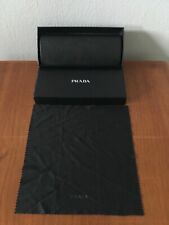 Prada Half Moon Eye Glass Case Magnetic Closure Black Hard Shell w/ Box & Cloth