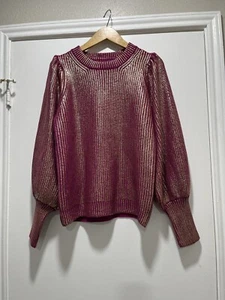 Jodifl Pullover Metallic Größe S Ballonärmel Acryl Strick Neu mit Etikett - Bild 1 von 7