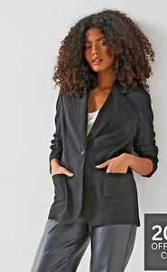 V By Very Everyday Edge To Edge Jersey Blazer - Black UK 14 New RRP £29 - Picture 1 of 15