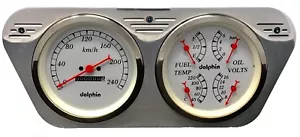 1953 1954 1955 Ford Truck 5" 2 Gauge Metric Quad Dash Panel Insert Cluster Set - Foto 1 di 7