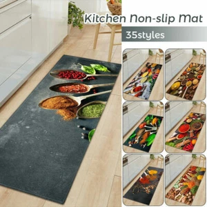 Rutschfeste Küche Bodenmatte 3D Gewürzdruck Esszimmer Bereich Teppich Rechteck# - Bild 1 von 45