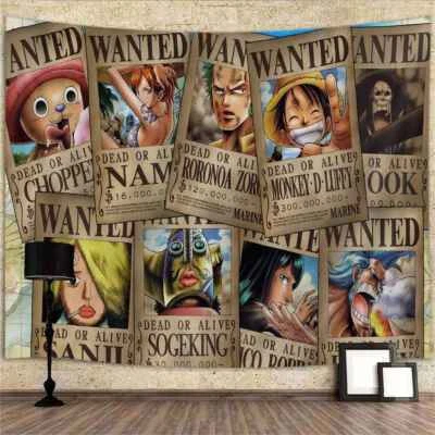 Anime One Piece Wanted Poster XXL Wandteppich Wandbehang Fototapete Hintergrund - Bild 1 von 4