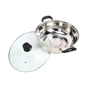 11.75-inch Stainless Steel Hot Pot with Glass Lid - Picture 1 of 1