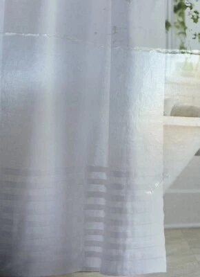 Fieldcrest Shower Curtain White Pleated New 72x72in Linen Blend Luxury Pleat - Image 1 of 4