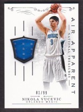 2013-14 National Treasures Basketball Air Apparent JERSEY #17 Nikola Vucevic /99