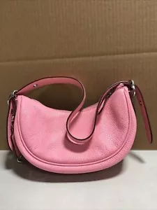 Womens Soft Pebble Leather Luna Shoulder Bag Flower Pink One Size - Picture 1 of 2
