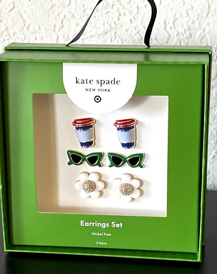 Kate Spade New York X Target SET 3 aretes flores gafas de sol taza de café Foto 1 de 4