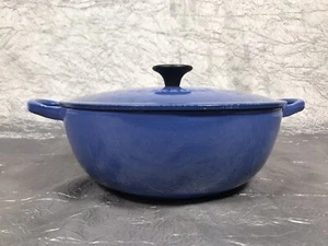 Le Creuset Enameled Cast Iron Blue 22 Marmite/Soup Pot 2-3/4 qt France Read - Picture 1 of 8