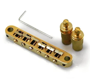 TonePros Metric Tuneomatic Locking Bridge TPFP-G GOLD for Les Paul SG Guitar - Picture 1 of 1