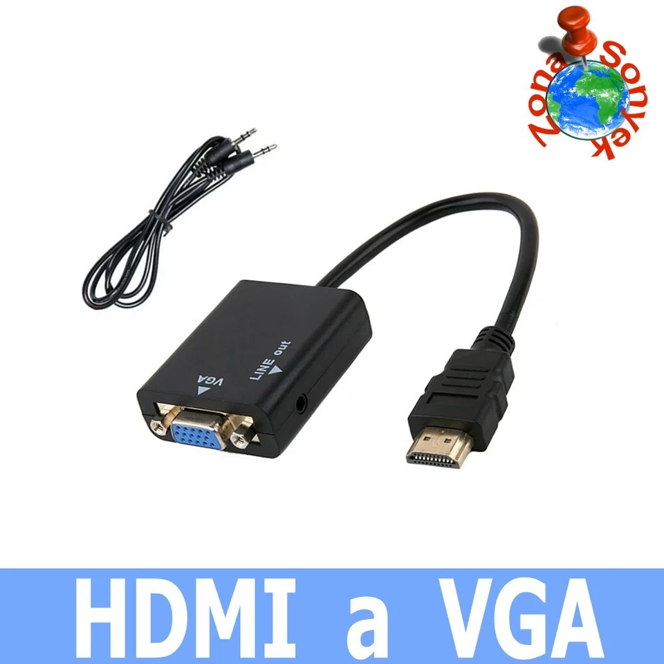 Convertidor HDMI a VGA mas Audio ( incluimos el cable : conector Jack 3,5 ) - Imagen 1 de 3