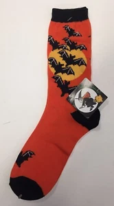 Women's Socks Funny Halloween Witches Bats Crew Novelty Socks - Picture 1 of 6
