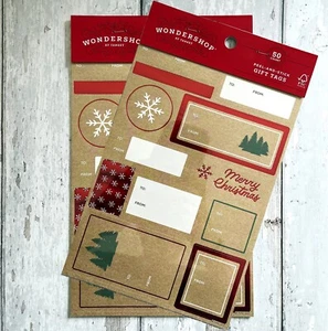 Pegatina de correo de Navidad Wondershop Target Set 2 etiquetas de regalo de cáscara y palo 100 cuentas - Imagen 1 de 1
