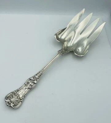 Tenedor para servir pescado rey inglés antiguo de plata esterlina Tiffany & Co 9 3/8 Foto 1 de 4