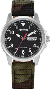 New Citizen Men Sport Casual Garrison 3-Hand Day/Date Eco-Drive Water Resistant - Picture 1 of 3