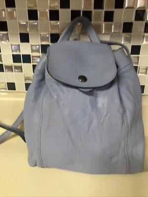Longchamp $465 Blue Mist Le Pliage Leather Backpack - Image 1 of 4