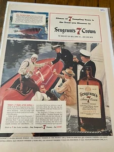 1941 Seagram's 7 Gold Cup Challenge barco de carreras anuncio de whisky - Imagen 1 de 1