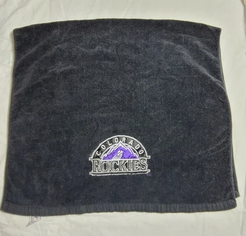 MLB Vintage Colorado Rockies Small Black Bath Towel Cover