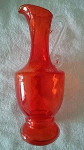 KRUG KARAFFE GLAS ORANGE 70S VINTAGE 70ER JAHRE POP space age vintage rockabilly - Bild 1 von 4