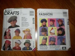Lote de 2 adorables patrones de sombreros infantiles McCall's vintage - Imagen 1 de 3