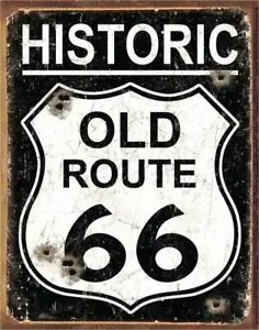 Historic Old Route 66 Metal Sign/Poster  - Picture 1 of 1