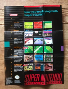 Super Nintendo SNES 1991 Nintendo Power Mini Poster/Fold Out VG Condition - Picture 1 of 3