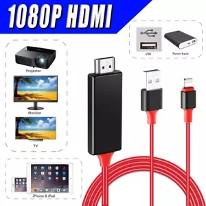 HDMI Cable Phone to HDTV AV Adapter Cord For Apple iPhone 8 7 6 Plus XR 12 13 14 - Bild 1 von 12