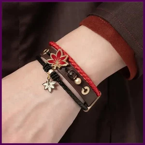 Spiel Genshin Impact Kaedehara Kazuha Cosplay Armband Unisex Leder Blatt - Bild 1 von 24