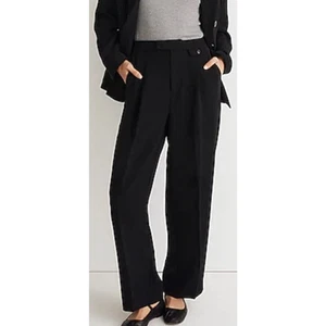 Madewell High Rise Rosedale Straight Pleated Work Pants US Women's 0 New - Picture 1 of 6