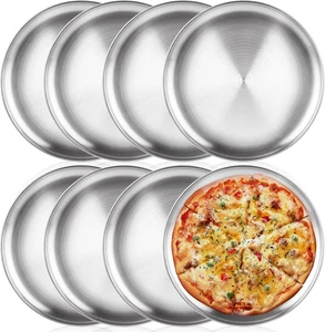 8 Stück Persönliche Pizzapfannen 8 Zoll Pizzapfannen Edelstahl Pizzapfannen Set Klein - Bild 1 von 12