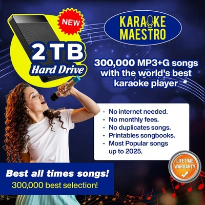 Karaoke English & Spanish 300K Songs with Professional System-Best Software - image 1 of 4