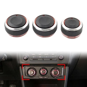 3x Air Conditioning Heat Control Knob A/C Switch Decor Fit VW POLO 2004-2013 - Picture 1 of 14
