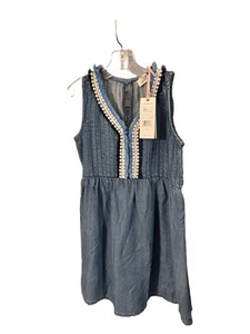 Vineyard Vines Girls Denim Chambray Pintuck Dress Size XS MSRP $89 NWT - Picture 1 of 11