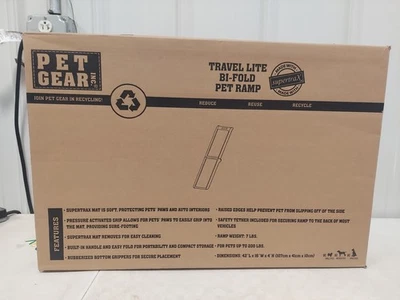 Pet Gear SupertraX Dog Pet Folding Ramp 42" × 16" × 4" Black/Green #2856 - Image 1 of 4