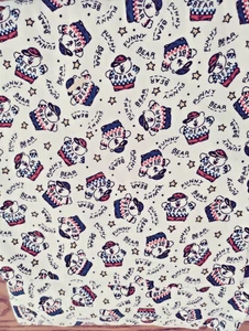 FABRIC REMNANT LIGHT WEIGHT FLANNEL/BRUSHED COTTON 1-1/4" X 36" BEARS - Picture 1 of 3
