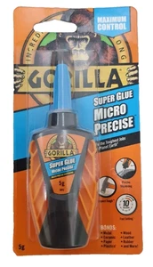 Gorilla Super Glue Micro Precise - 5g All Purpose Fast Setting Impact Tough DIY - Picture 1 of 3