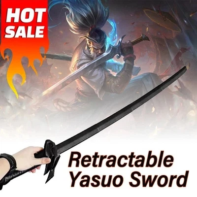 Retractable Yasuo Sword Retractable Katana Leagure of legend Cosplay US Stock!！ Foto 1 de 4