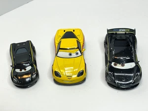 LOT OF 3 DAMAGED DISNEY PIXAR CARS WORLD GRAND PRIX #24 & #2 DIECAST METAL CARS - Picture 1 of 6