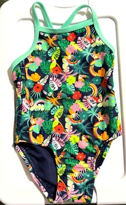 Cat & Jack Toddler Girl Tropical Print One Piece Bathing Swim Suit NWT - Picture 1 of 2