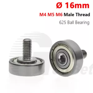 16mm HEAVY DUTY Metal Bearing Pulley Flat Roller Guiding Wheel M4 M5 M6 Threaded - Picture 1 of 14
