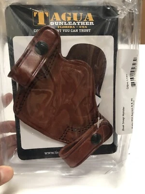 Tagua DSH 1168 LH Thumb Break Brown Leather Paddle Holster Kahr PM Series 9 & 40 - Image 1 of 3