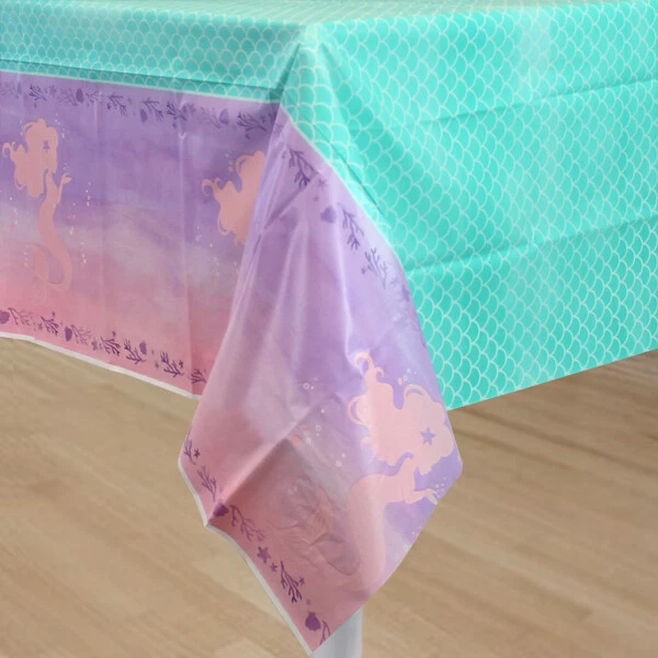 Mermaid Shine Party Supplies Tablecover Plastic Rectangle Girls Birthday - Image 1 of 1