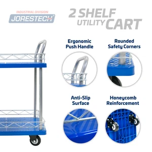 Platform Utility Cart 330lbs Dual Level Dolly Push Hand Truck Rubber Casters - Bild 1 von 6