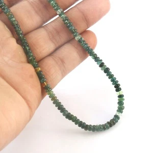 Natural Green Tourmaline Beads Necklace 925 Sterling Silver Handmade Jewelry1078 - Picture 1 of 9