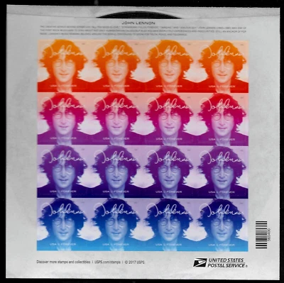 JOHN LENNON BEATLES MUSIC LEGEND US 5312-5315 FOREVER STAMP SHEET SEALED PACKAGE - Image 1 of 4