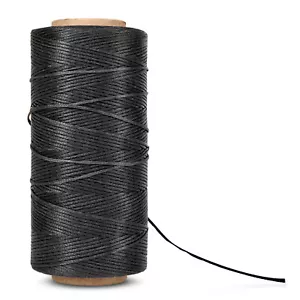 284Yard 150D Waxed Thread String Cord Sewing DIY Craft Leather Stitching Black - Picture 1 of 6