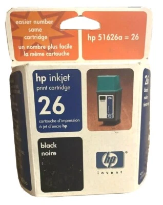 NEW Genuine HP 26 Inkjet Black Print Cartridges. Exp 3/03. *FAST Shipping! - Image 1 of 2
