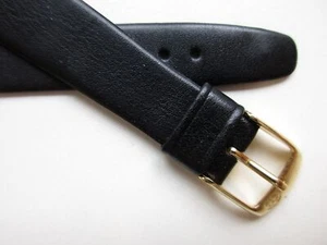 Schwarz ""Open End"" 1960er EULUX 18MM Leder deutsches Uhrenband Armband - Bild 1 von 6
